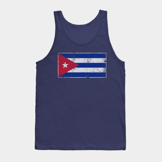 Vintage Flag Of Cuba Cuban Retro Cubano Tank Top by E